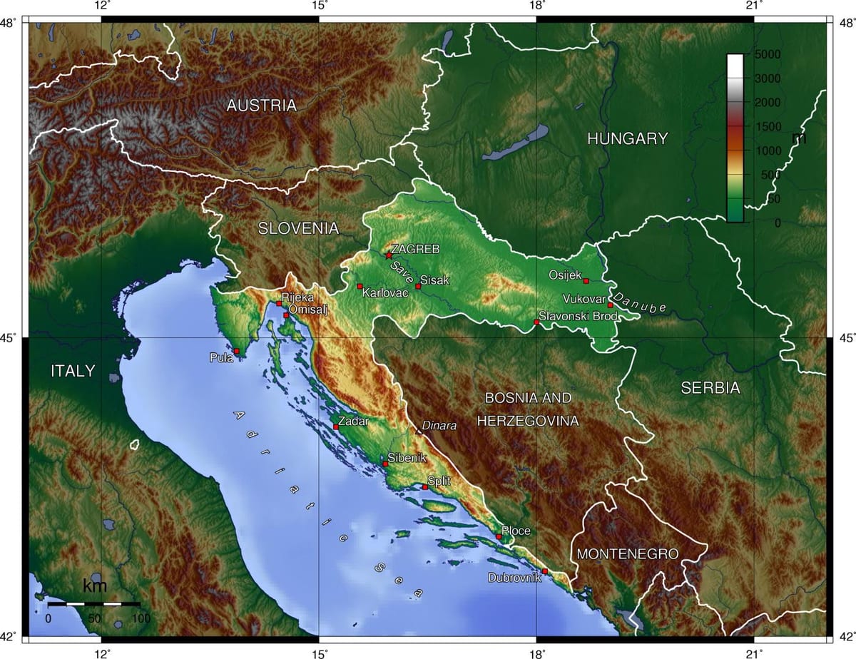 Топографическая карта на Словения