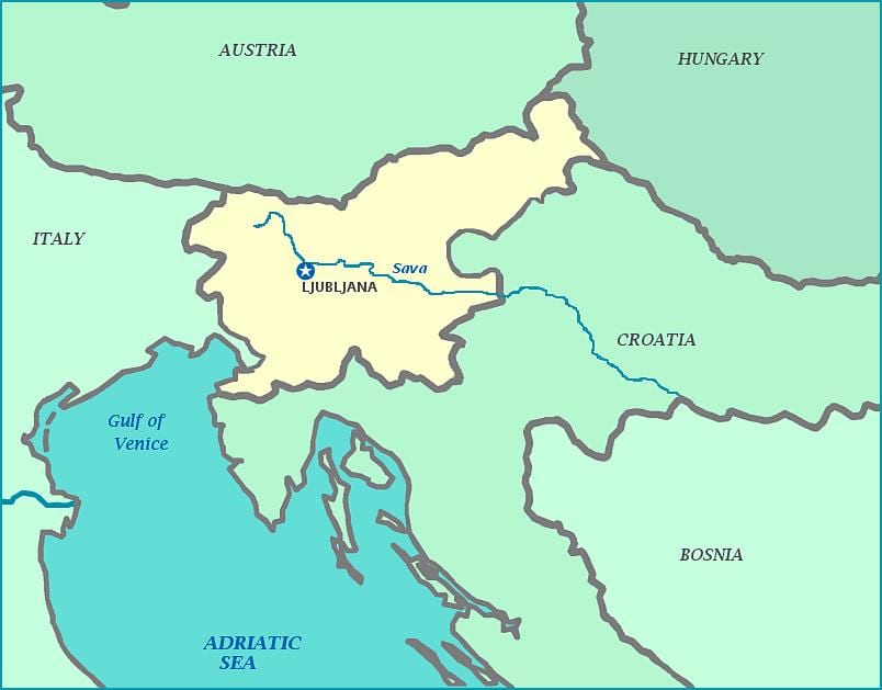 Карта на Словенското крайбрежие