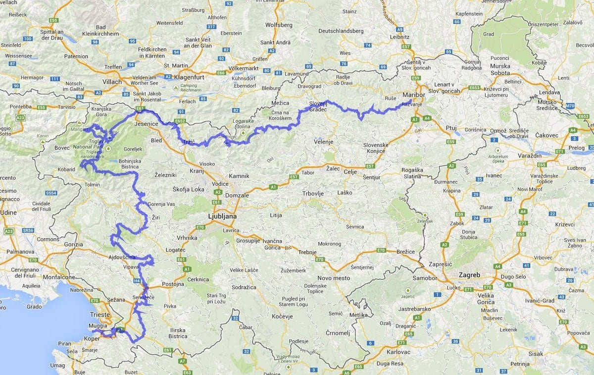 Карта на словенската пътека