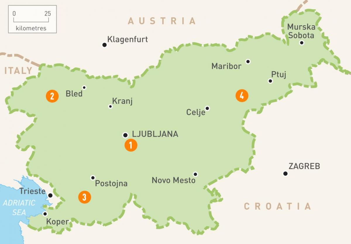 Карта на Ново място Словения