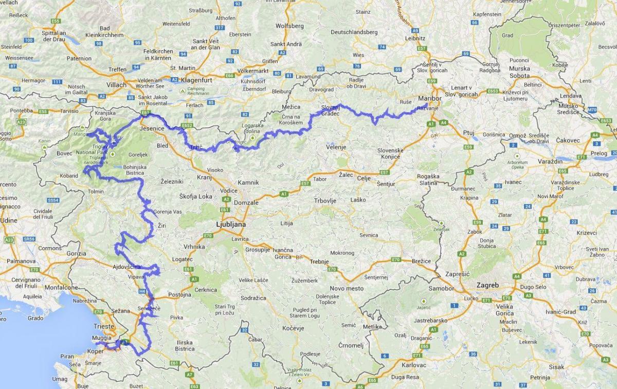 Карта на словенската пътека