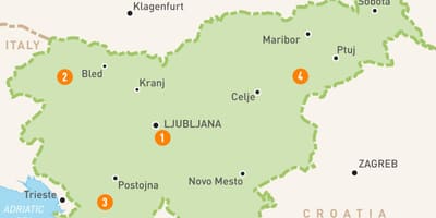Карта на Словения региони