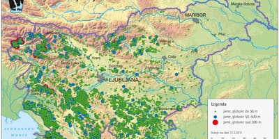Карта пещери в Словения