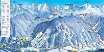 Карта на Словения ски курорти